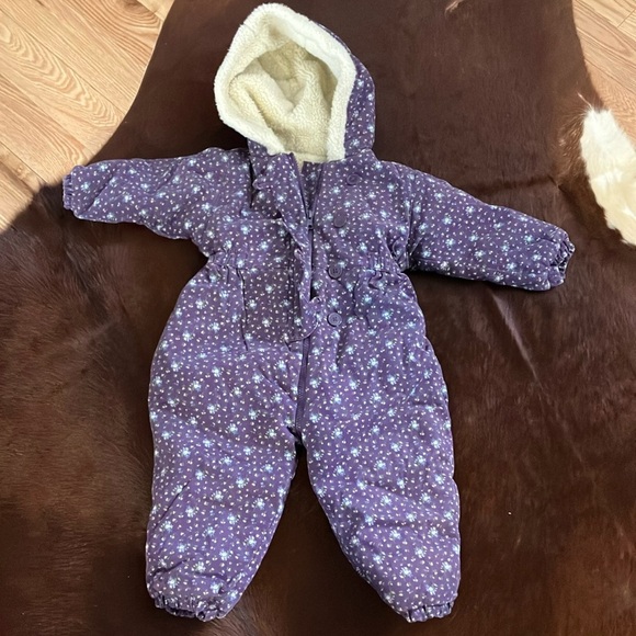 Baby Gap Floral flowers Footies One Piece with Hood - Picture 1 of 7